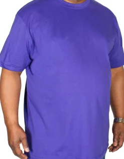 Bigdude Plain Crew Neck T-Shirt Violet
