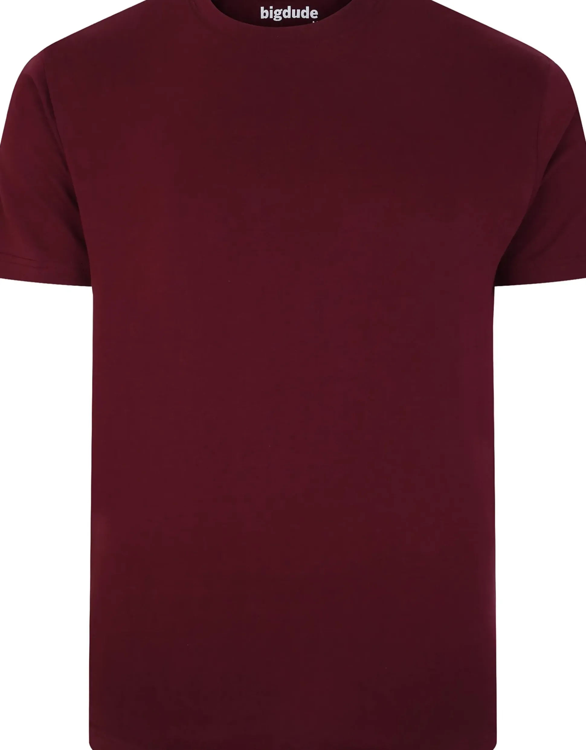Bigdude Plain Crew Neck T-Shirt Burgundy Tall
