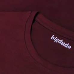 Bigdude Plain Crew Neck T-Shirt Burgundy Tall