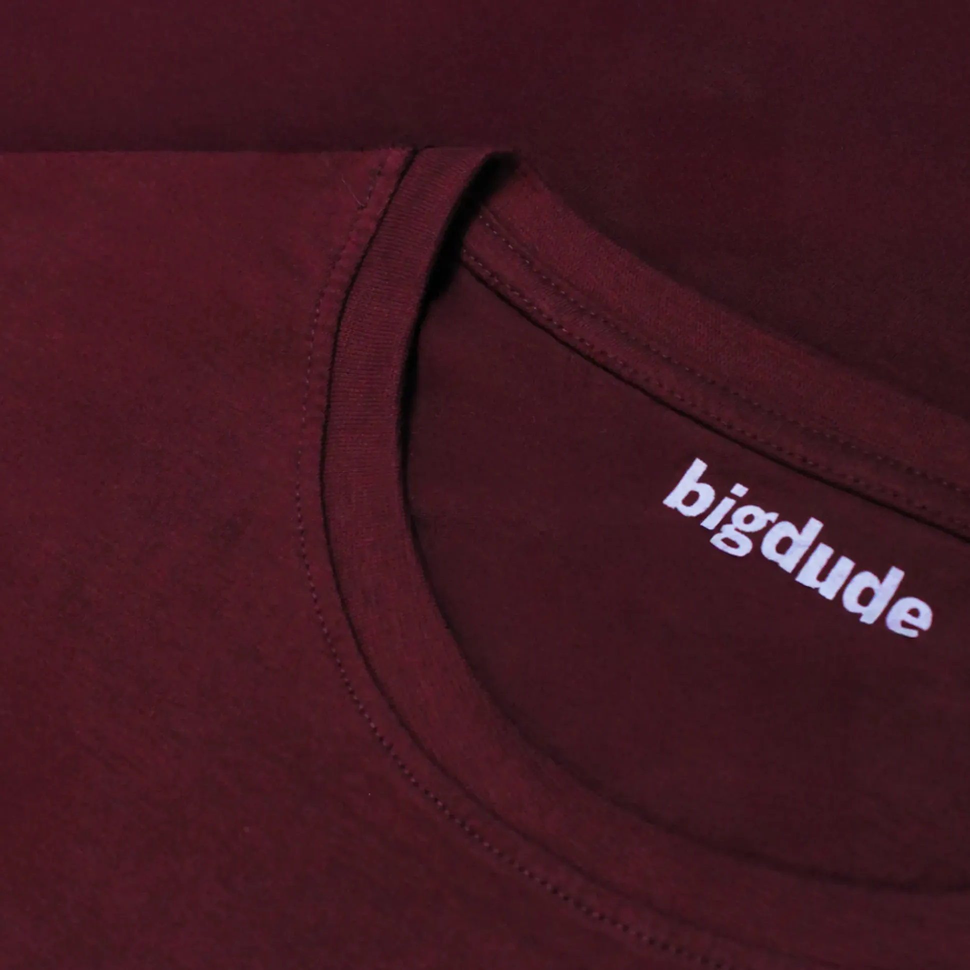 Bigdude Plain Crew Neck T-Shirt Burgundy Tall