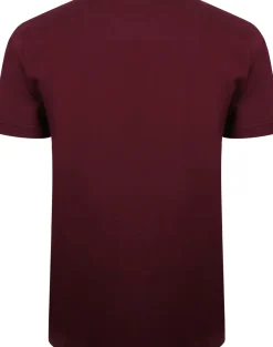 Bigdude Plain Crew Neck T-Shirt With Pocket Burgundy