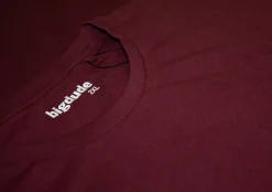 Bigdude Plain Crew Neck T-Shirt With Pocket Burgundy