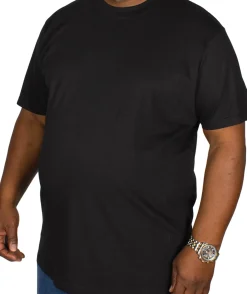 Bigdude Plain Crew Neck T-Shirt Black Tall