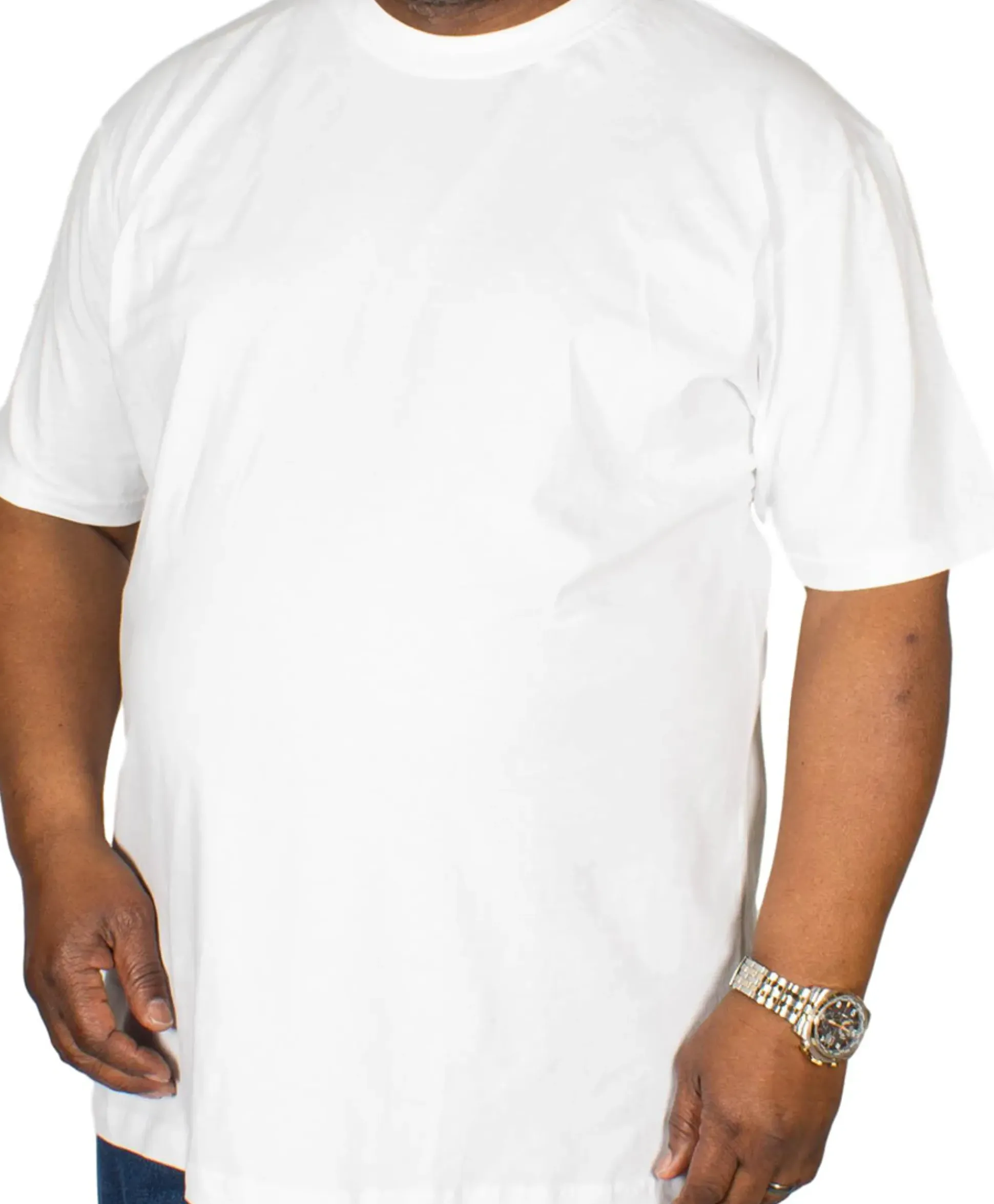 Bigdude Plain Crew Neck T-Shirt White