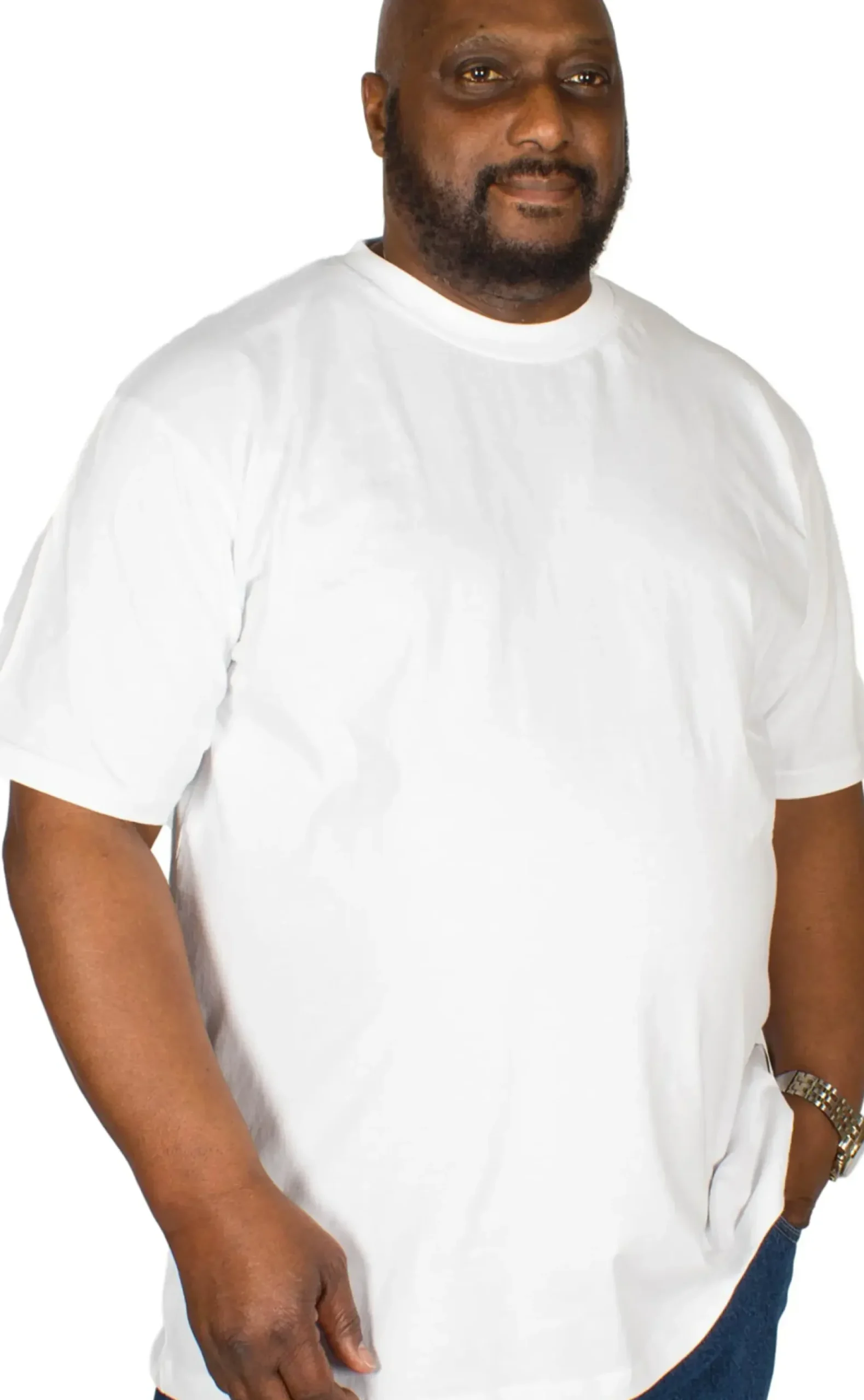 Bigdude Plain Crew Neck T-Shirt White