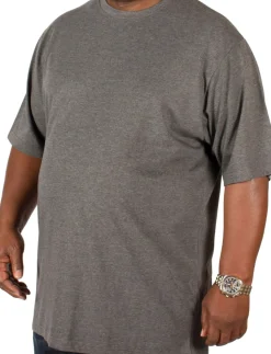 Bigdude Plain Crew Neck T-Shirt Charcoal