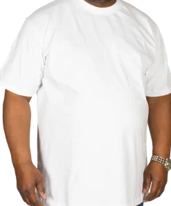 Bigdude Plain Crew Neck T-Shirt White Tall