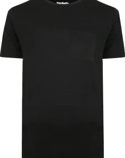 Bigdude Plain Crew Neck T-Shirt With Pocket Black