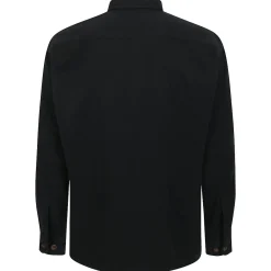 Bigdude Plain Flannel Long Sleeve Shirt Black