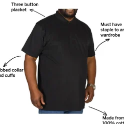 Bigdude Plain Polo Shirt - Black