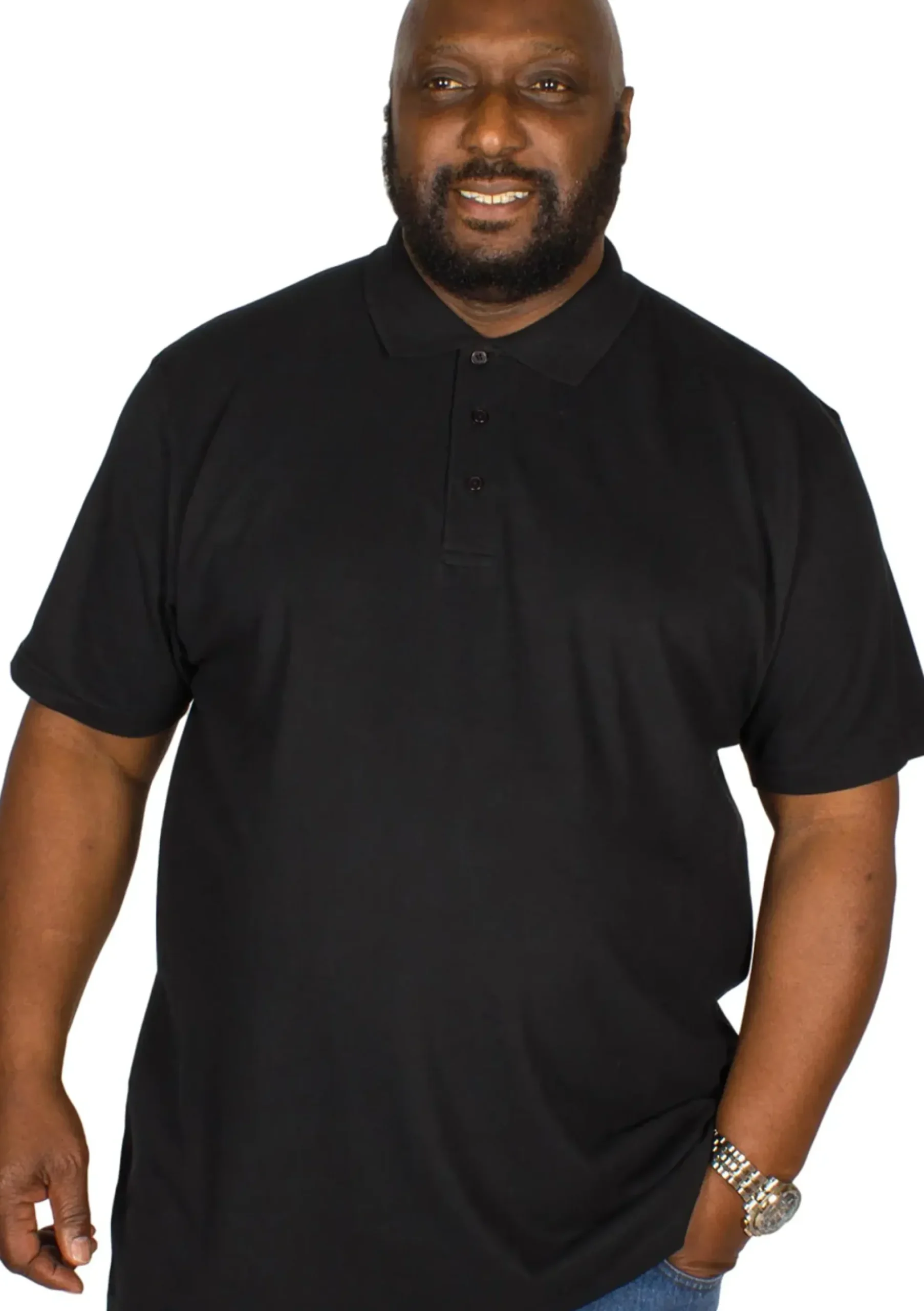 Bigdude Plain Polo Shirt - Black