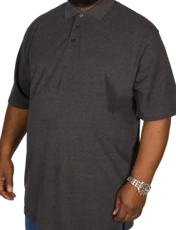 Bigdude Plain Polo Shirt Charcoal Tall