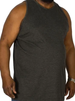 Bigdude Plain Vest Charcoal Tall