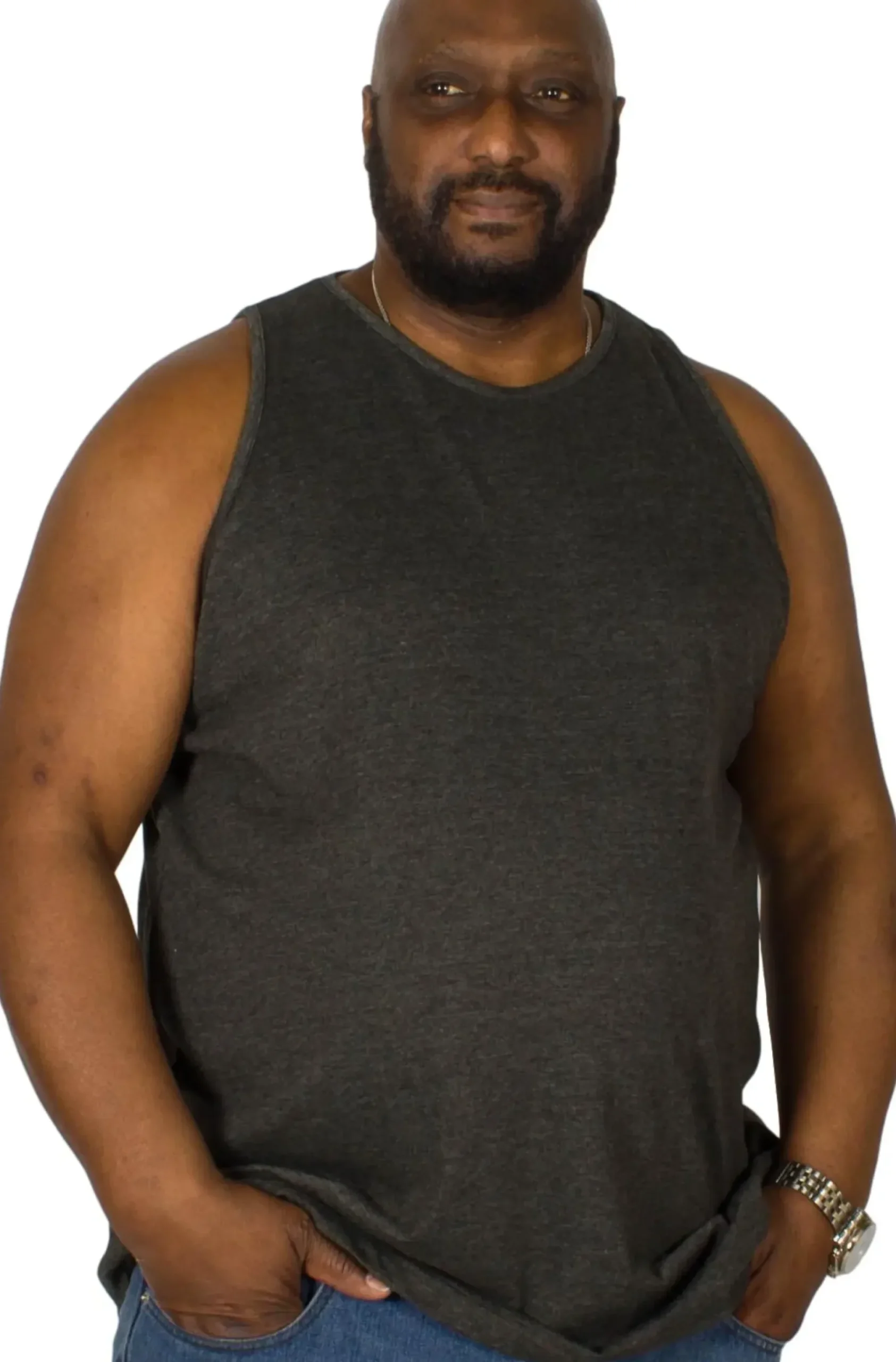 Bigdude Plain Vest Charcoal Tall