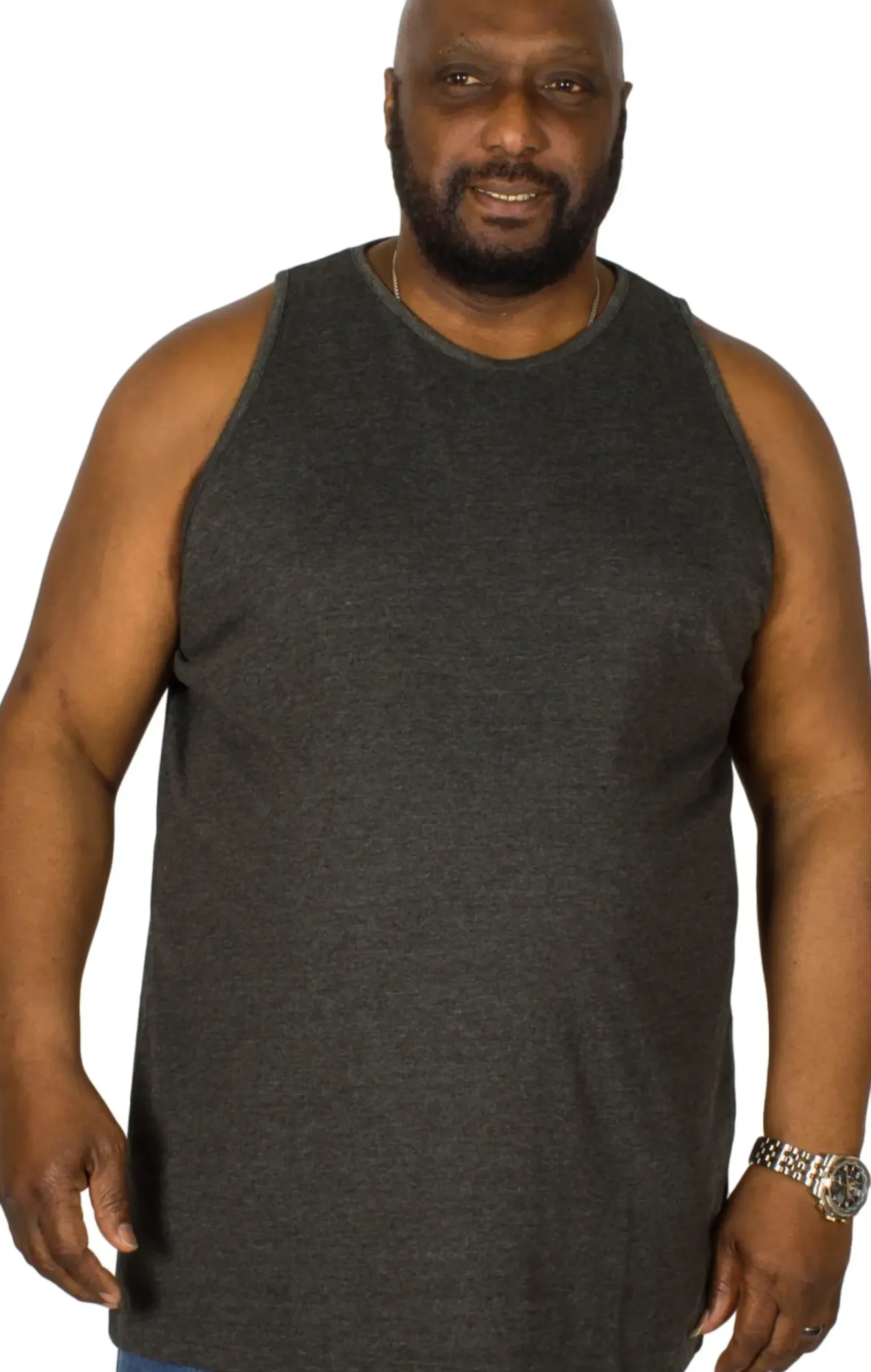 Bigdude Plain Vest Charcoal Tall
