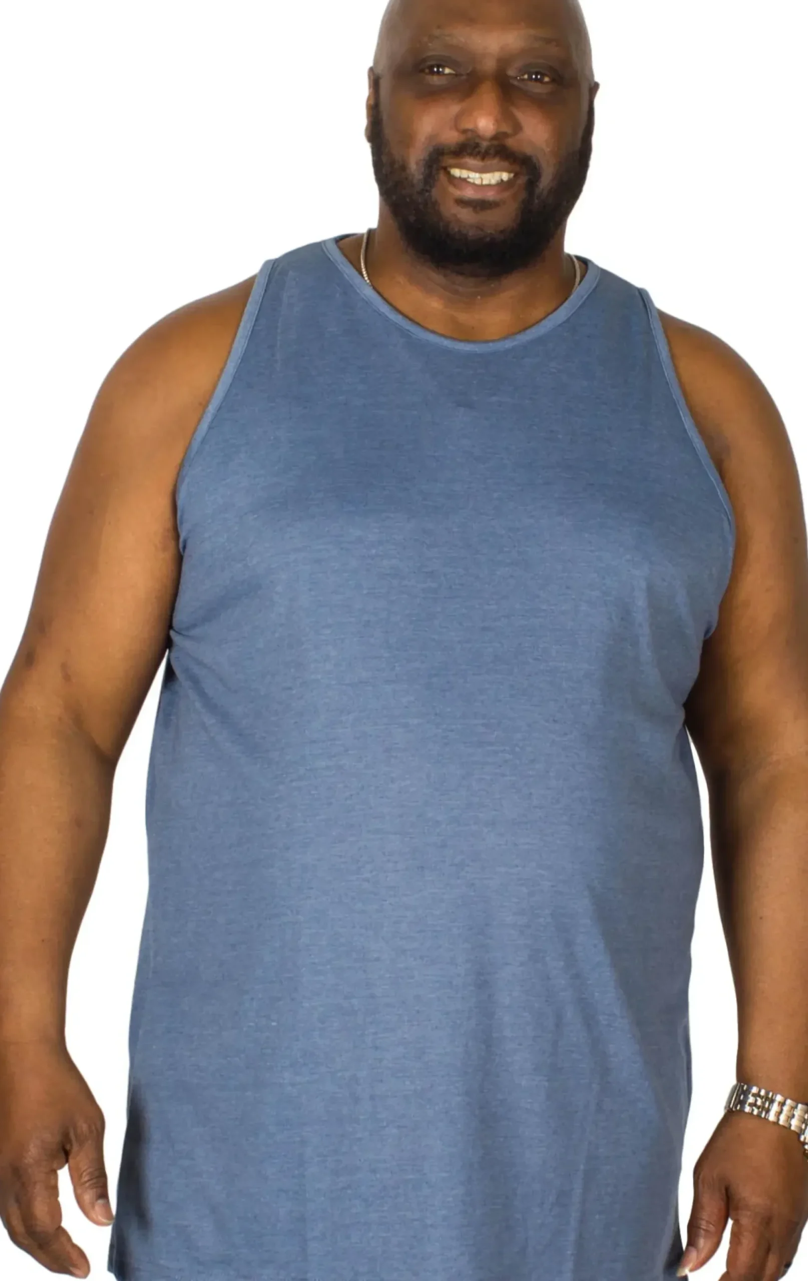Bigdude Plain Vest Denim Marl