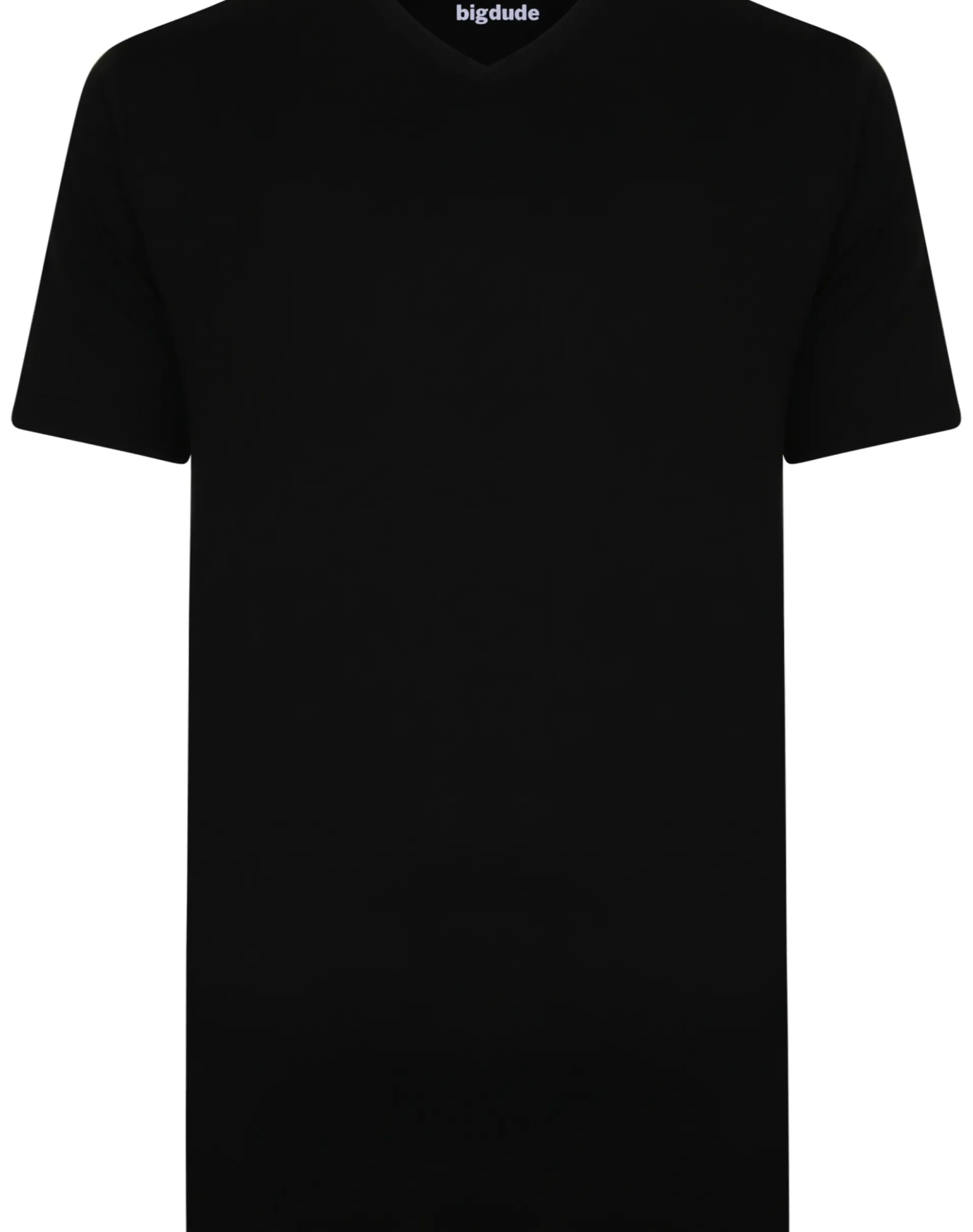 Bigdude Plain V-Neck T-Shirt Black Tall