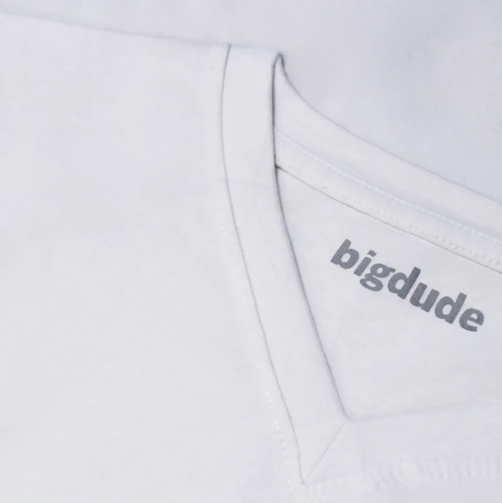 Bigdude Plain V-Neck T-Shirt White