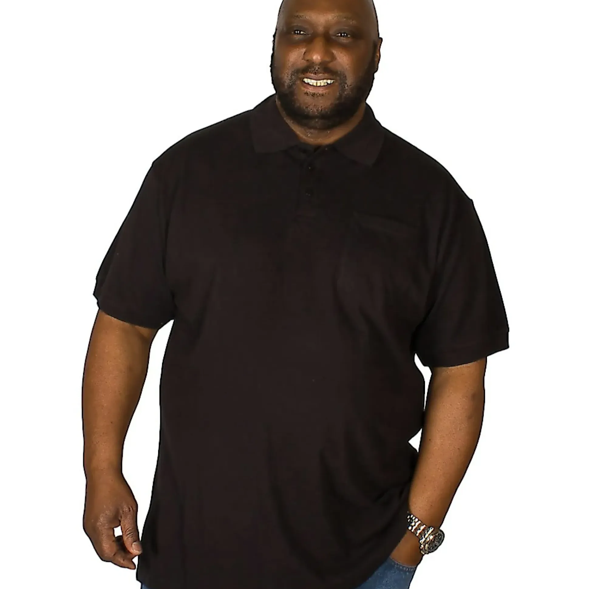 Bigdude Polo Shirt With Pocket Black