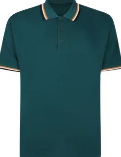 Bigdude Polo With Contrast Tipping Teal