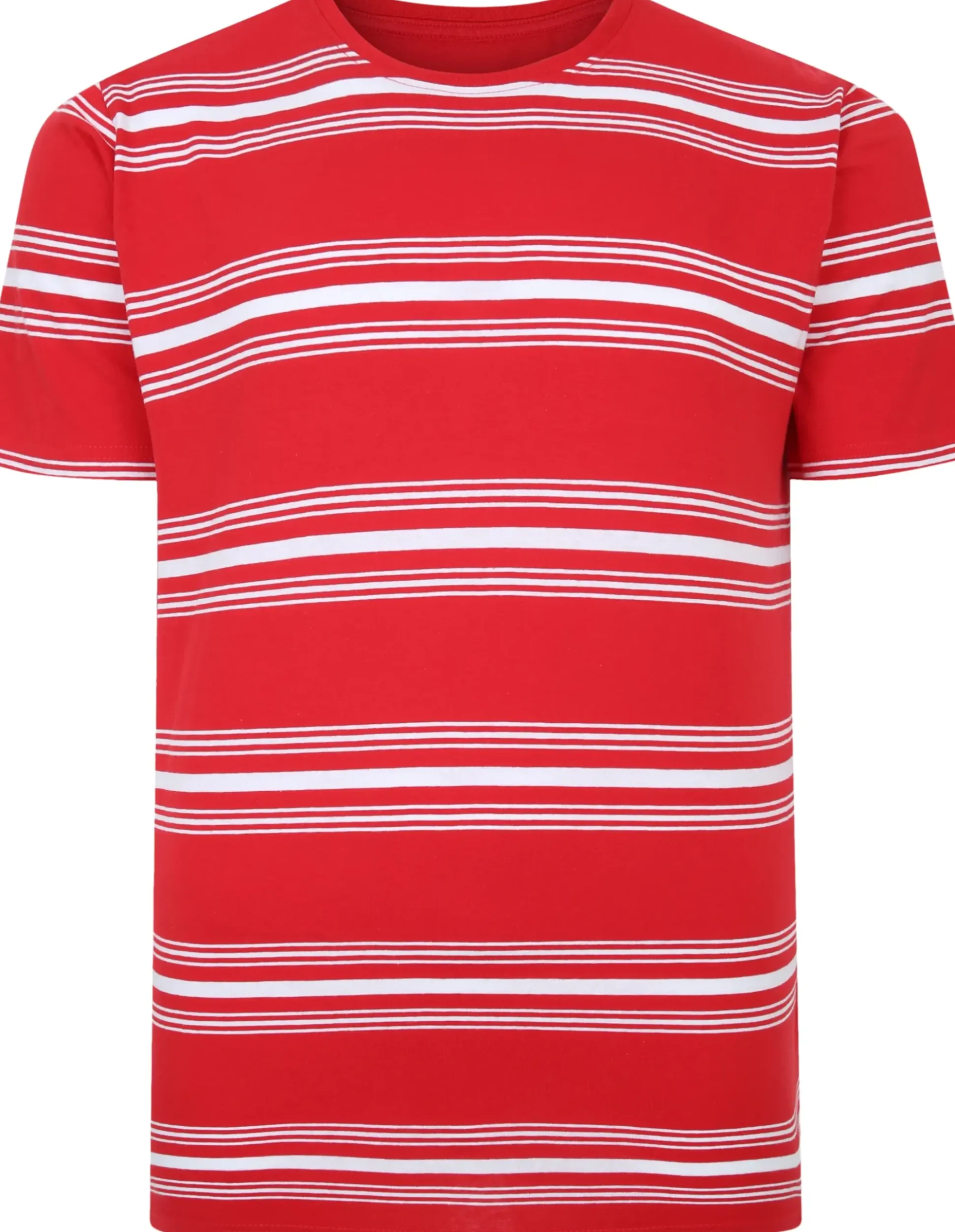 Bigdude Pure Cotton Striped T-Shirt Red Tall