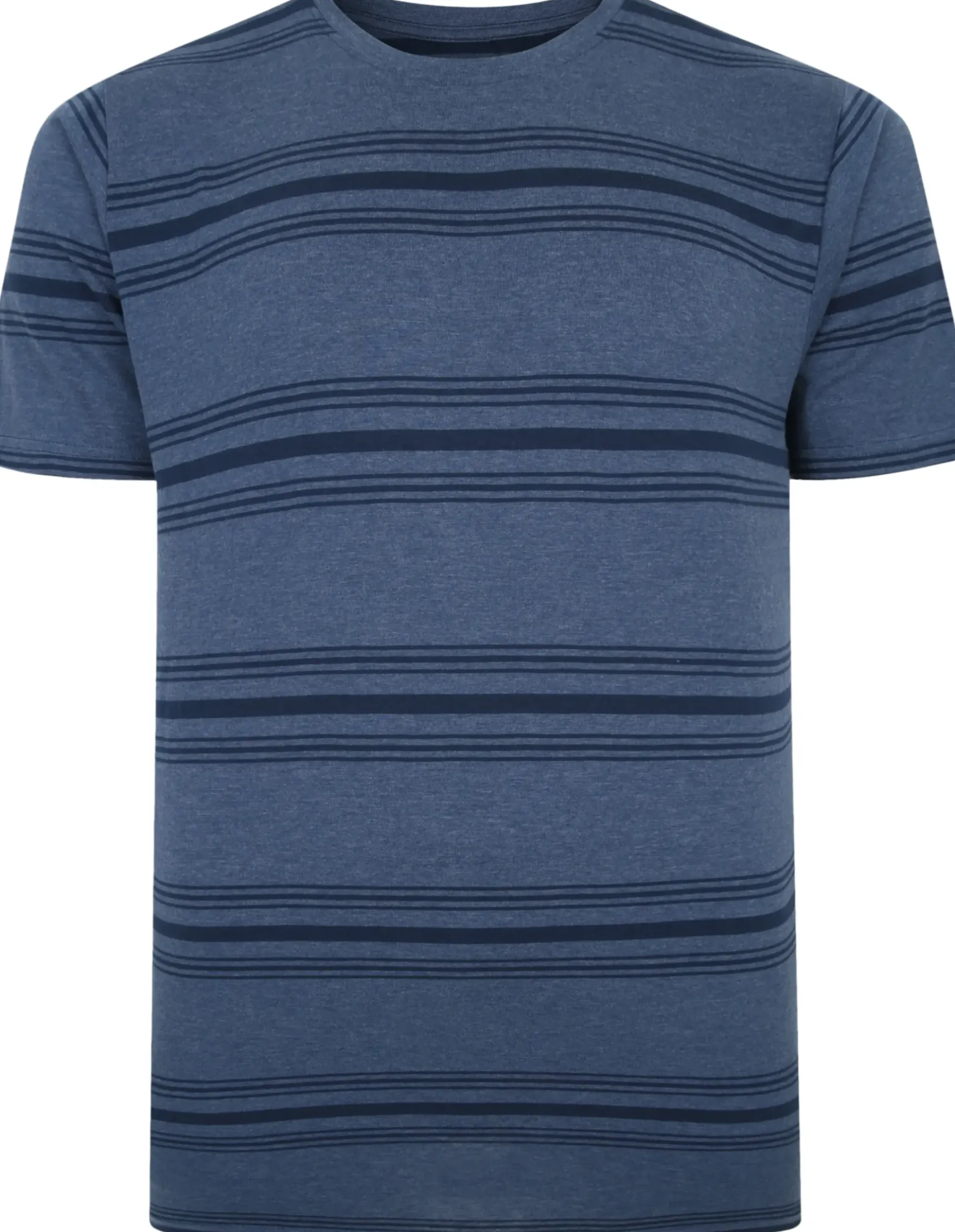 Bigdude Pure Cotton Striped T-Shirt Dark Denim