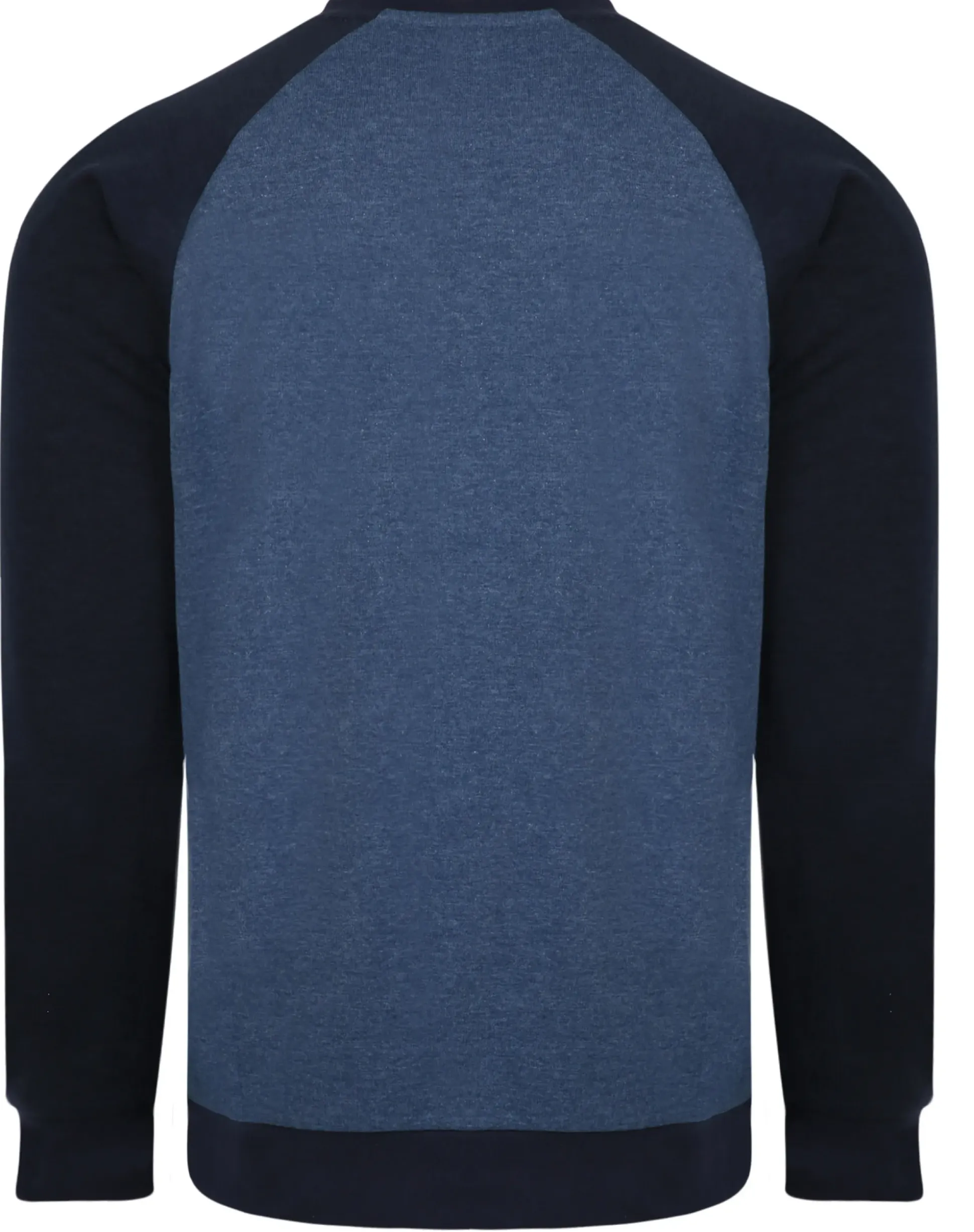 Bigdude Raglan Contrast Crew Neck Sweatshirt Denim Marl/Navy