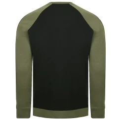 Bigdude Raglan Contrast Crew Neck Sweatshirt Black/Khaki
