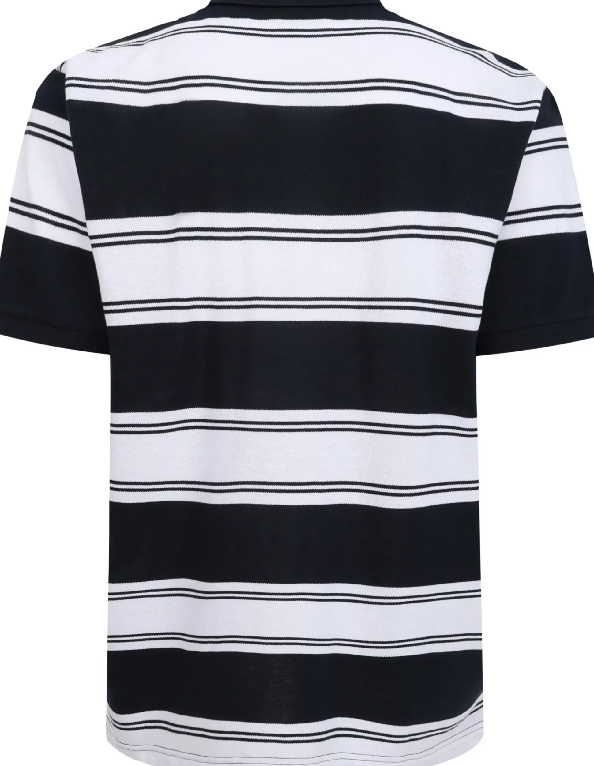 Bigdude Rugby Striped Pique Polo Navy