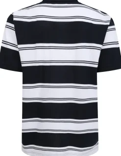 Bigdude Rugby Striped Pique Polo Navy Tall