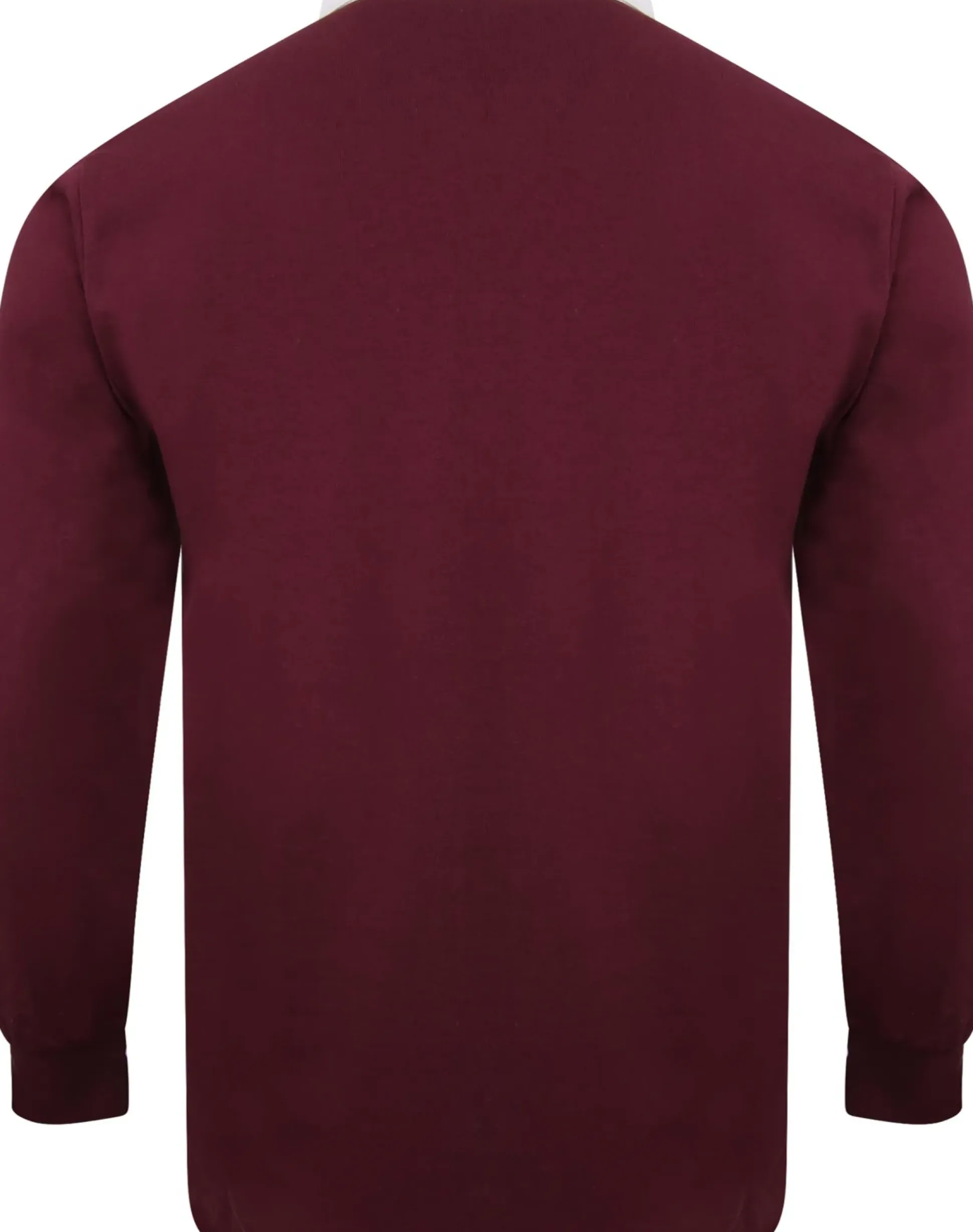 Bigdude Rugby Style Long Sleeve Polo Shirt Burgundy