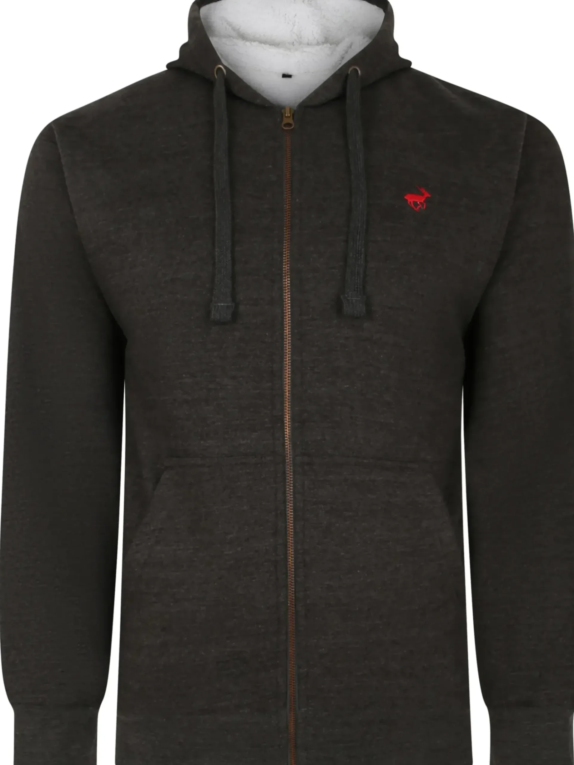 Bigdude Sherpa Lined Zip Hoody Charcoal