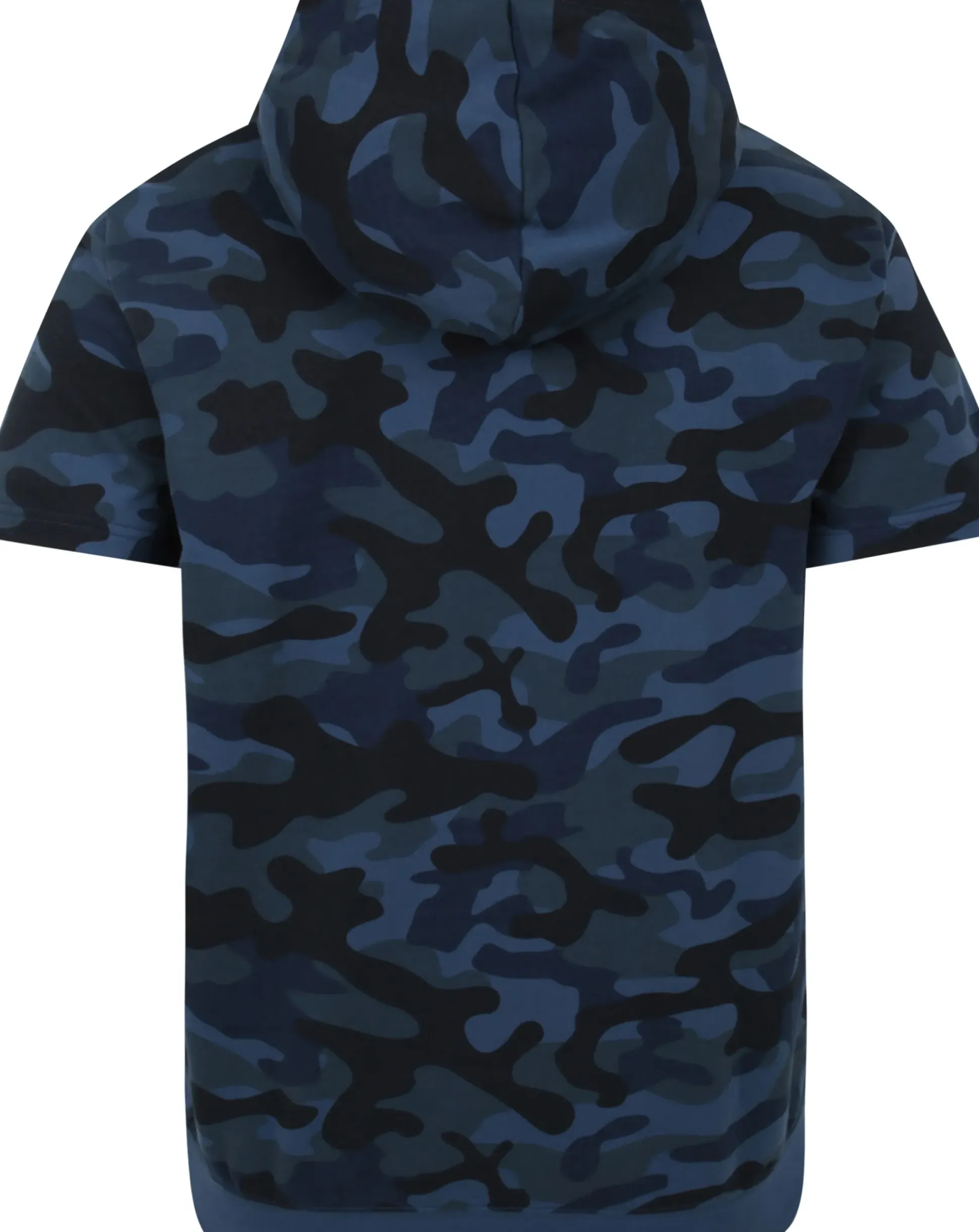Bigdude Short Sleeve Camo Hoody Navy
