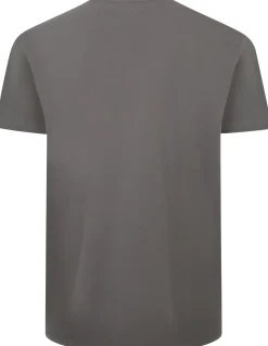 Bigdude Slogan Embroidered T-Shirt Washed Charcoal