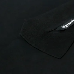 Bigdude Smart Single Jersey Long Sleeve Polo With Zip Black