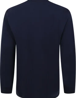 Bigdude Smart Single Jersey Long Sleeve Polo With Zip Navy Tall