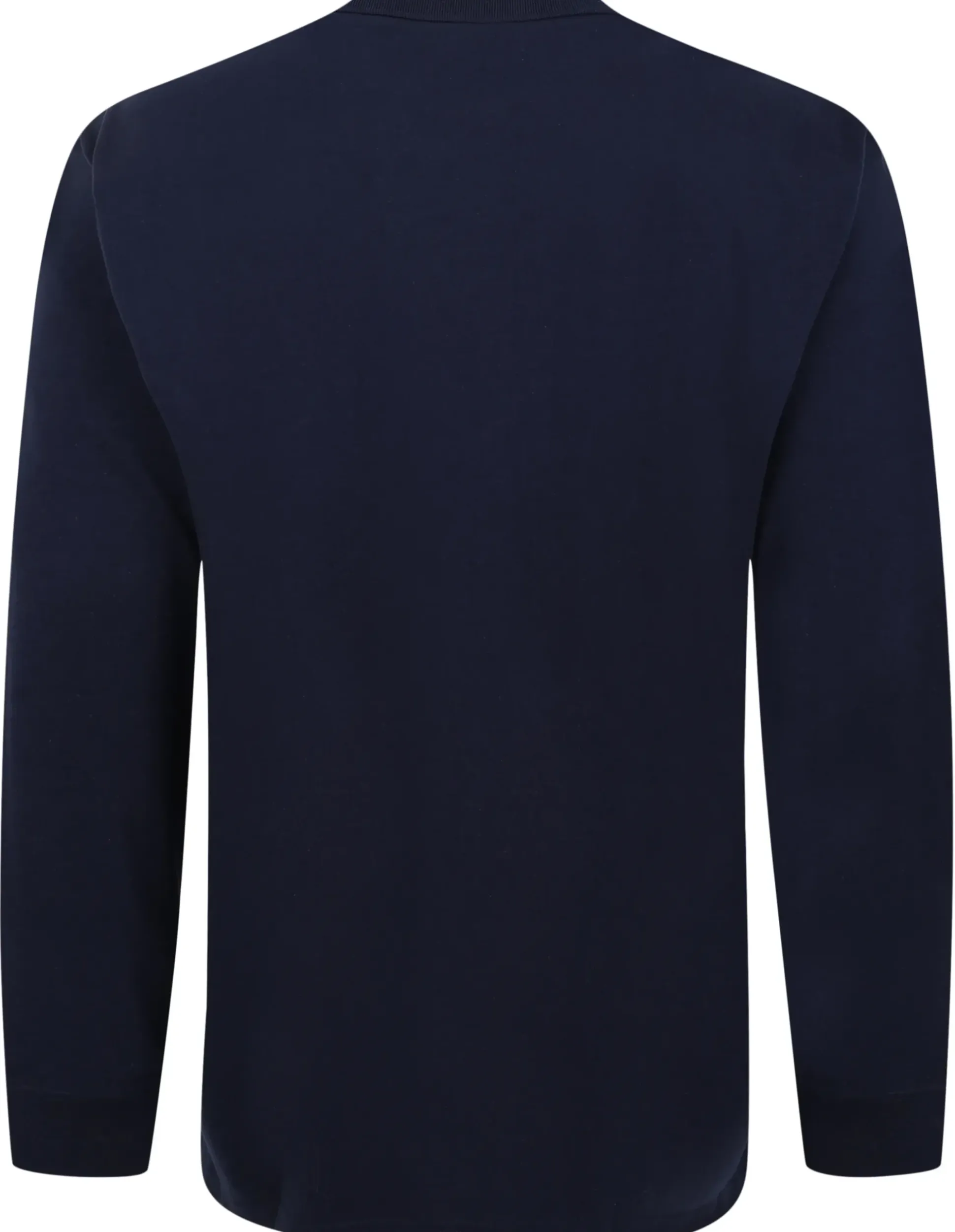 Bigdude Smart Single Jersey Long Sleeve Polo With Zip Navy Tall