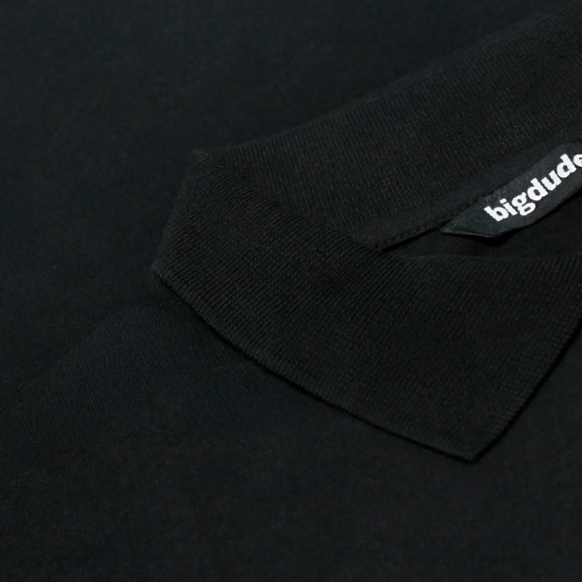 Bigdude Smart Single Jersey Long Sleeve Polo With Zip Black Tall