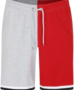 Bigdude Spliced Loopback Shorts Grey Marl/Red