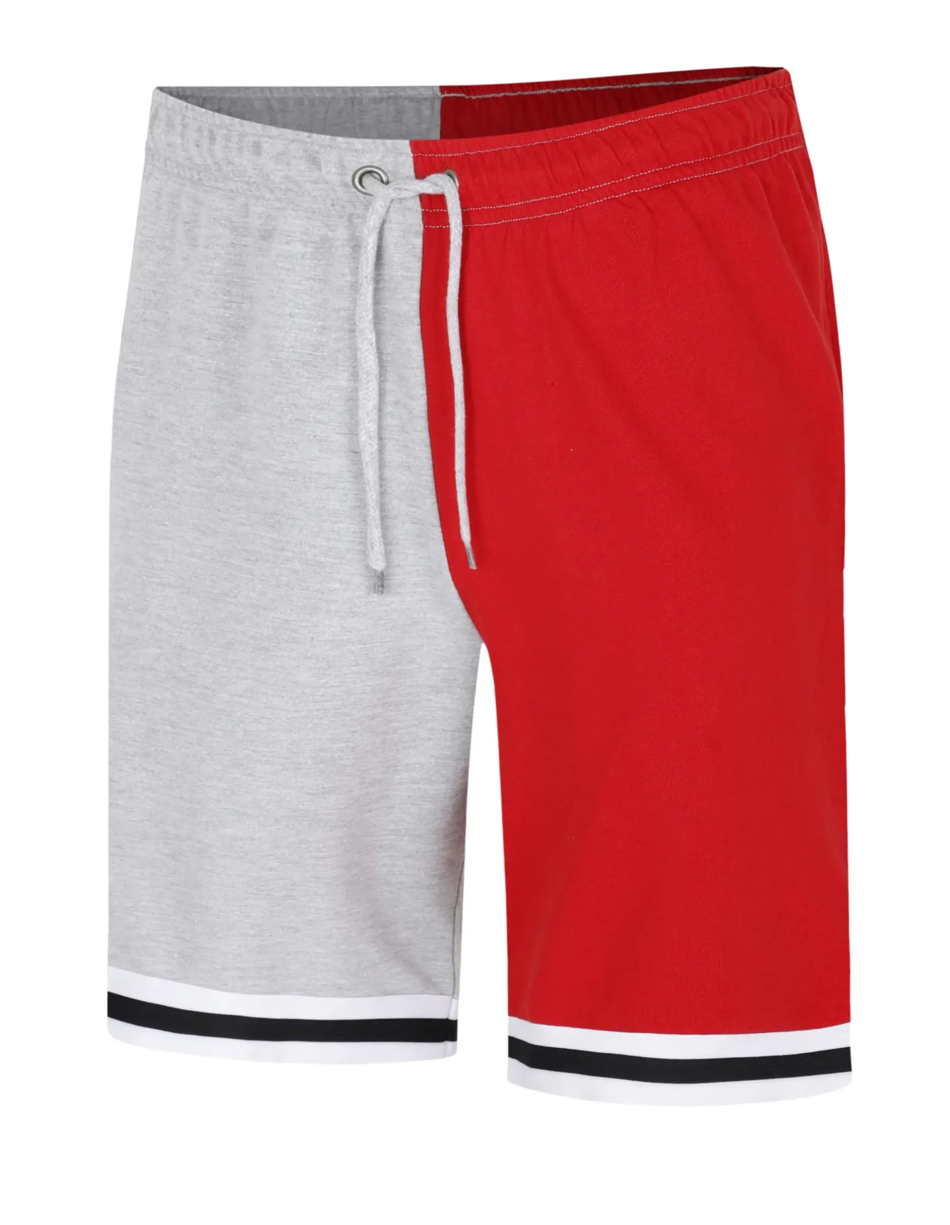 Bigdude Spliced Loopback Shorts Grey Marl/Red