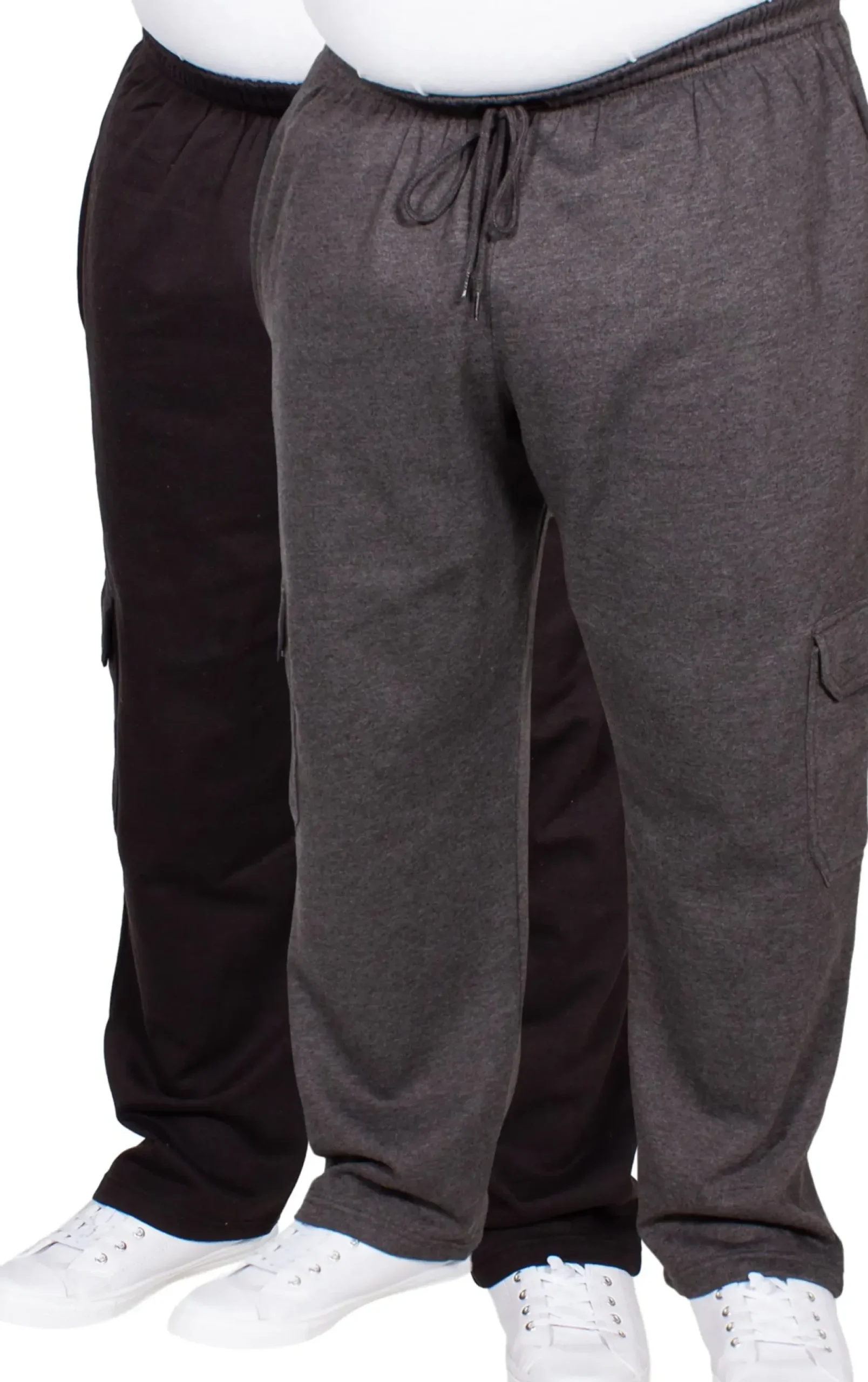 Bigdude Straight Leg Cargo Joggers Twin Pack Charcoal/Black