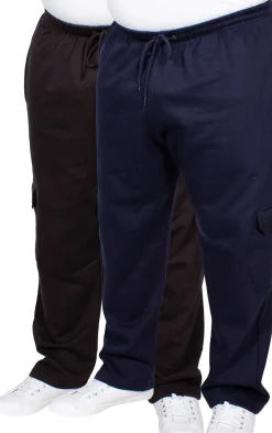 Bigdude Straight Leg Cargo Joggers Twin Pack Black/Navy