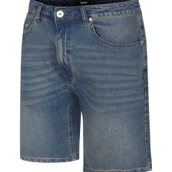 Bigdude Stretch Denim Shorts With Whiskers Tint Wash