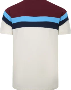 Bigdude Striped Colour Block T-Shirt Burgundy