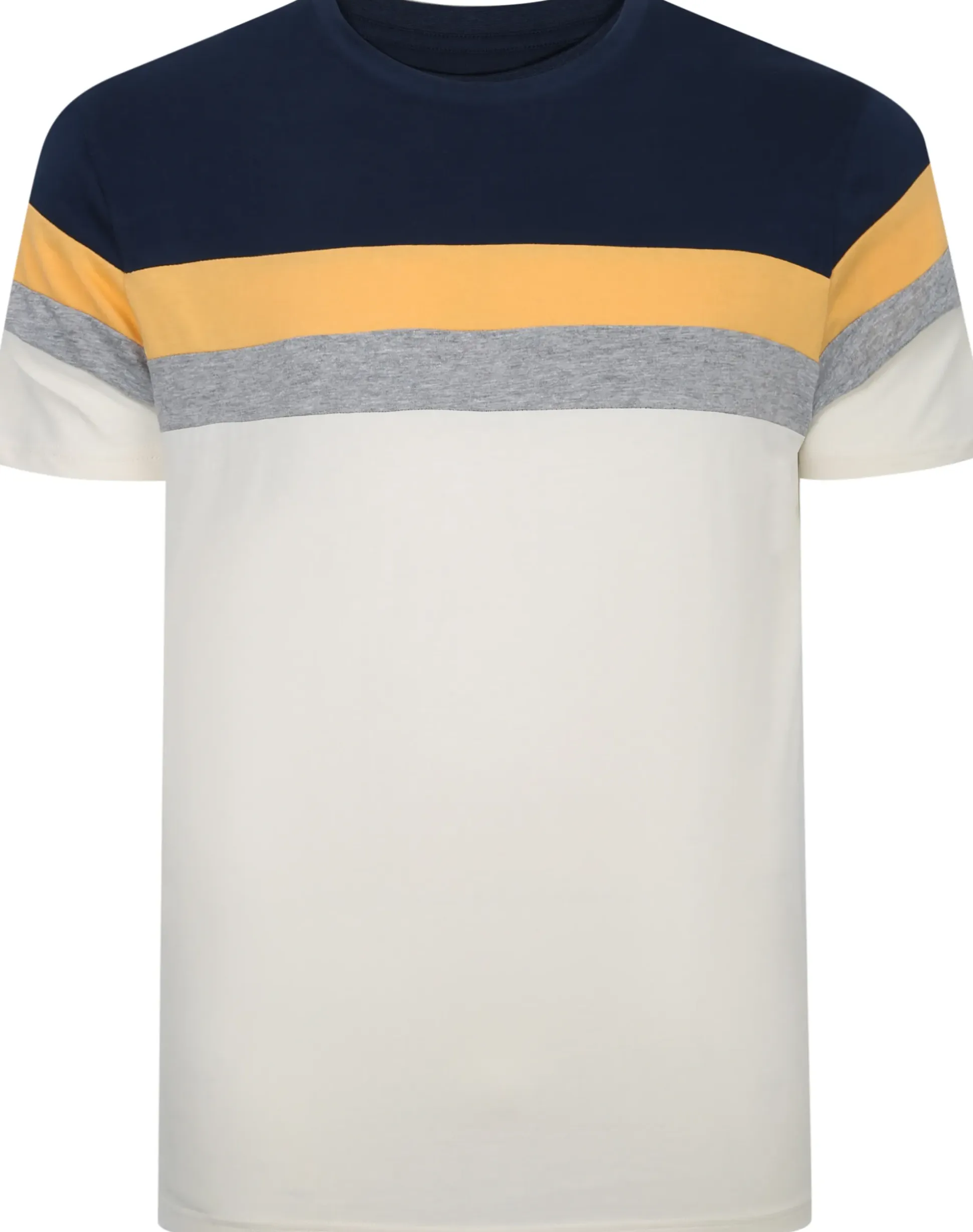Bigdude Striped Colour Block T-Shirt Navy