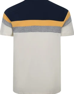 Bigdude Striped Colour Block T-Shirt Navy Tall