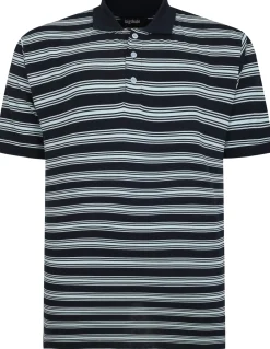 Bigdude Striped Jersey Polo Navy