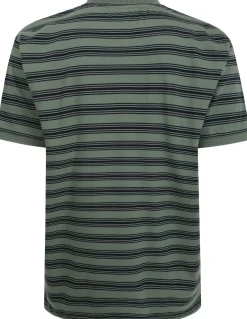 Bigdude Striped Jersey Polo Sage Green