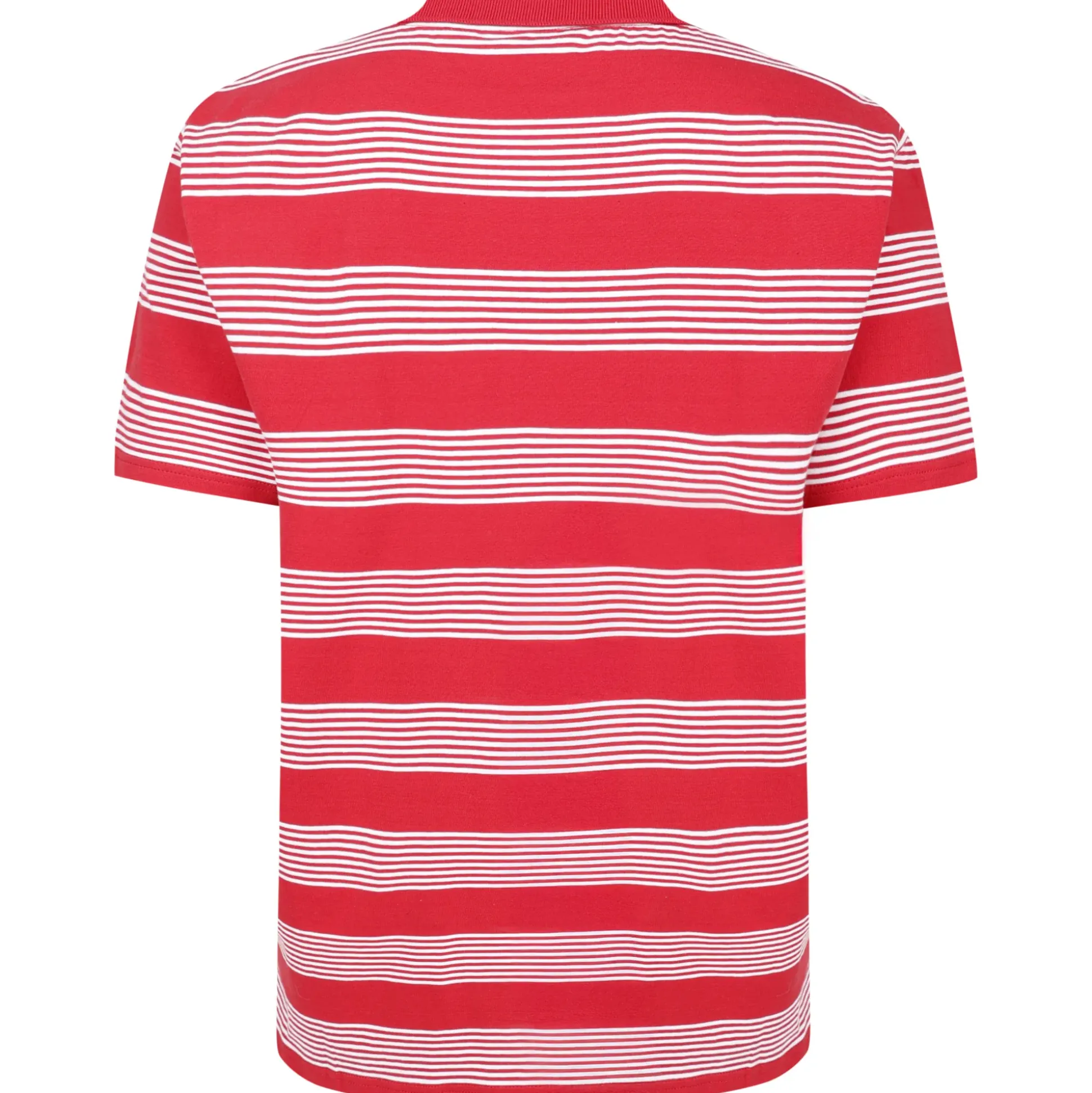 Bigdude Striped Relaxed Collar Polo Pepper Red/White