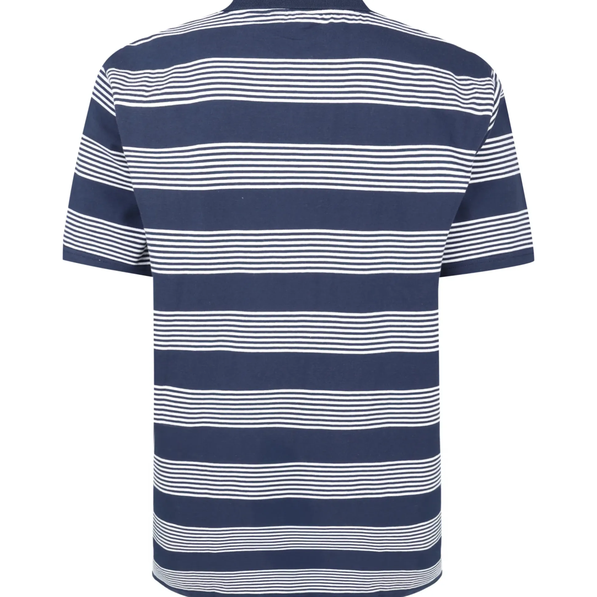 Bigdude Striped Relaxed Collar Polo Navy/White